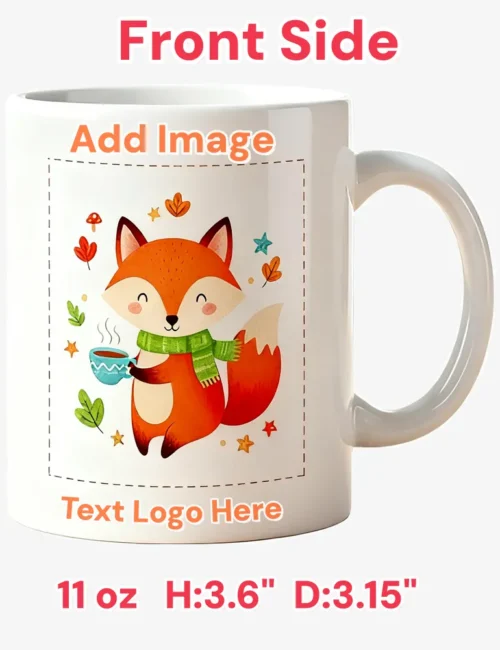 Personalized Coffee Mug 11 oz Add Photo, Text or Logo | Custom Cup, Double Side Full Print, Customized Gift Taza Personalizadas