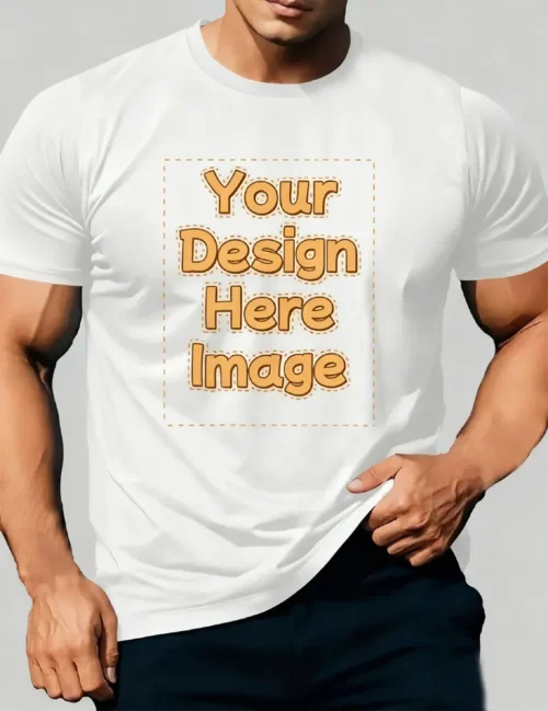 Camisetas blancas de tallas grandes para hombre con logo de diseño personalizado