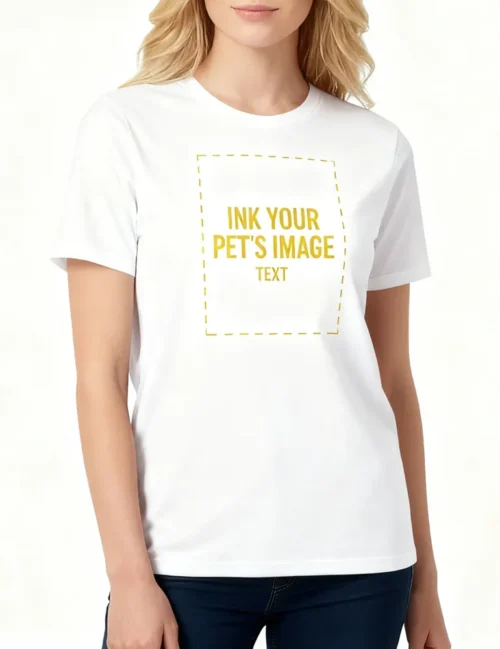 Women's custom design logo white t-shirts