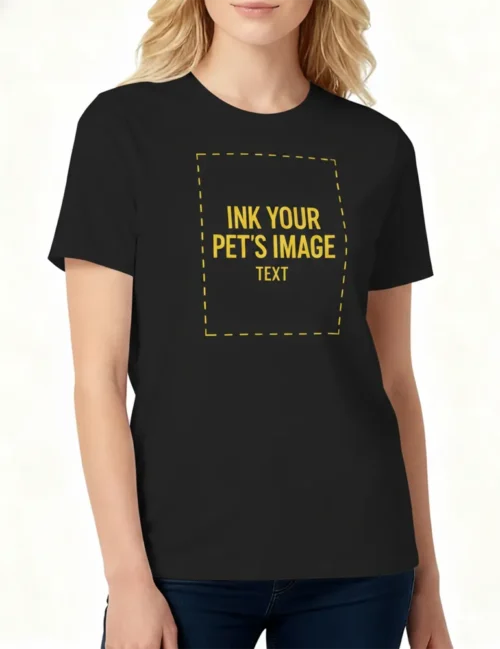 Women's custom design logo black tshirts