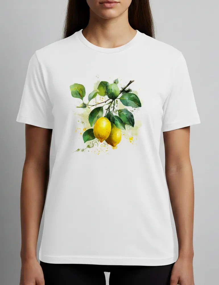 Citrus Solstice No. 11 – Unisex Fresh Mediterranean Watercolor Tee | The Liquid Light Series