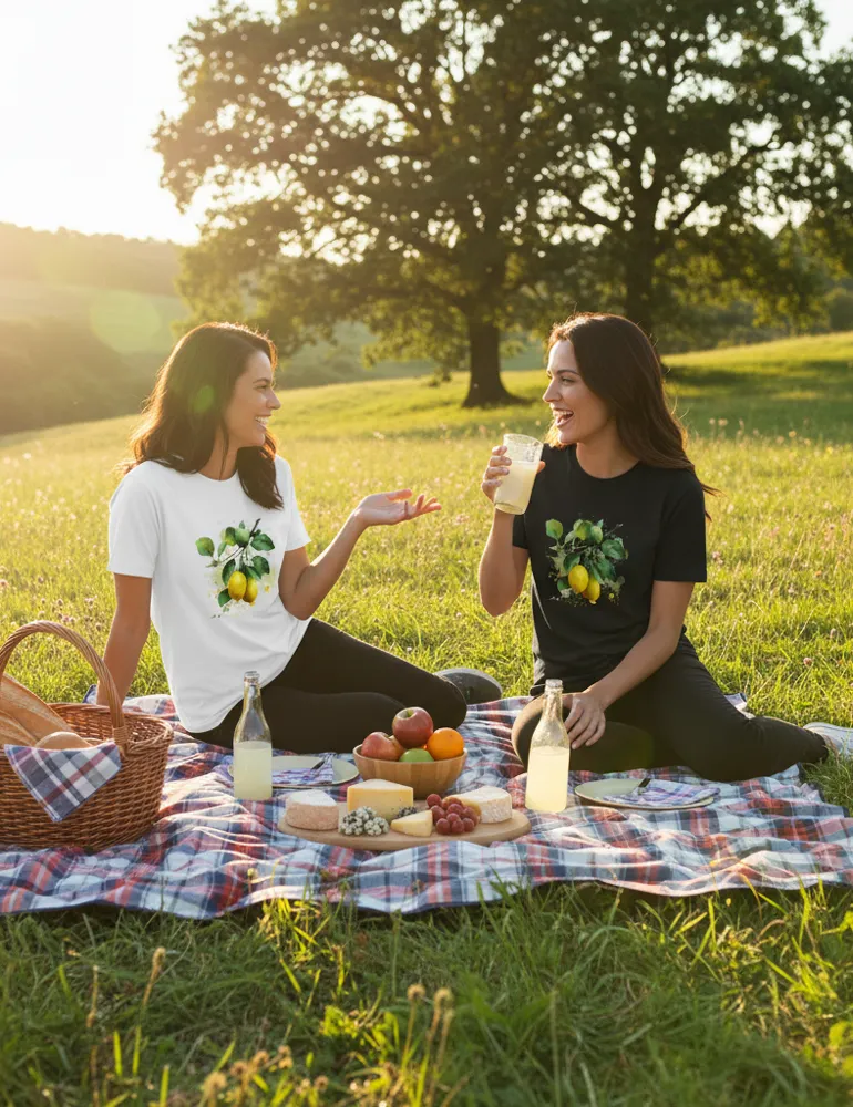 Citrus Solstice No. 11 – Unisex Fresh Mediterranean Watercolor Tee | The Liquid Light Series