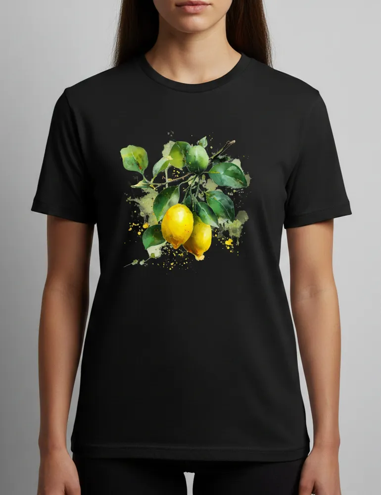 Citrus Solstice No. 11 – Unisex Fresh Mediterranean Watercolor Tee | The Liquid Light Series