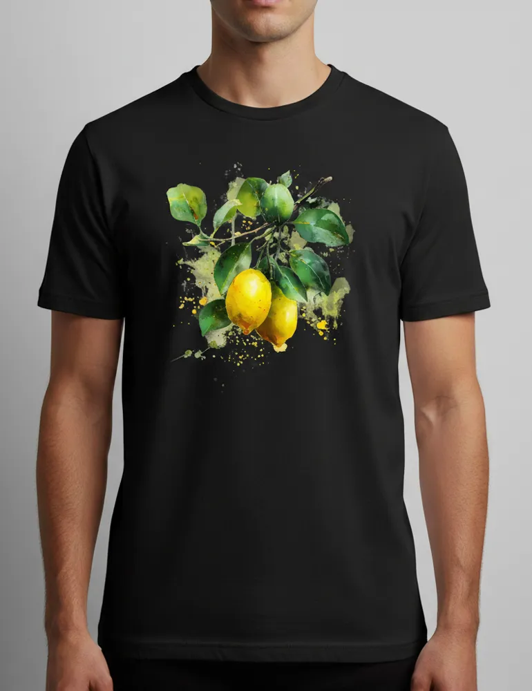 Citrus Solstice No. 11 – Unisex Fresh Mediterranean Watercolor Tee | The Liquid Light Series