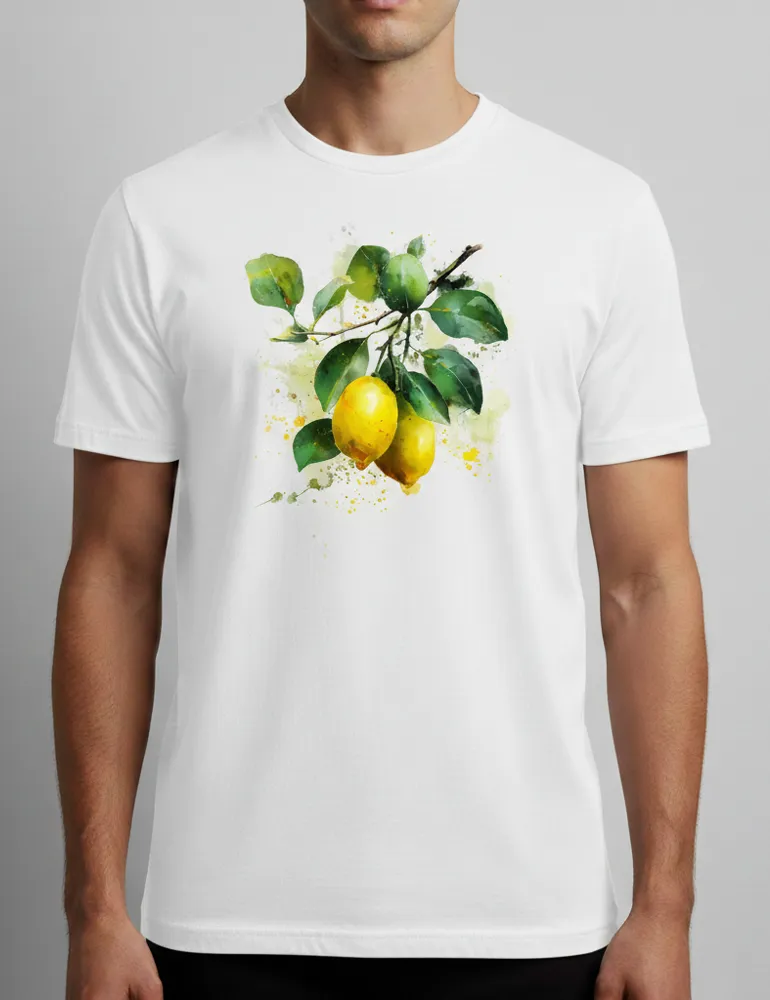 Citrus Solstice No. 11 – Unisex Fresh Mediterranean Watercolor Tee | The Liquid Light Series