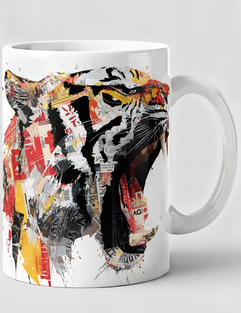 Predator Anthem No. 03 – Tiger Collage Street Art Mug | Kaelo X Artist Series