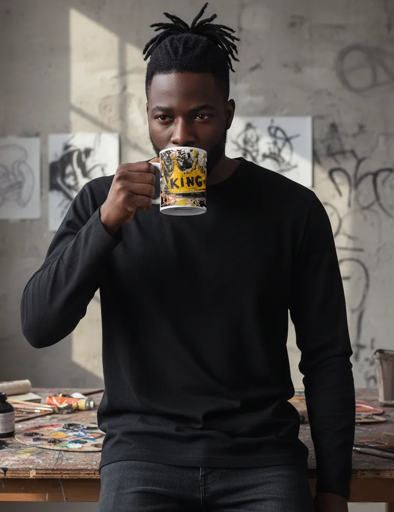 Sovereign Static No. 05 – Basquiat Style Crown Art Mug | Kaelo X Artist Series