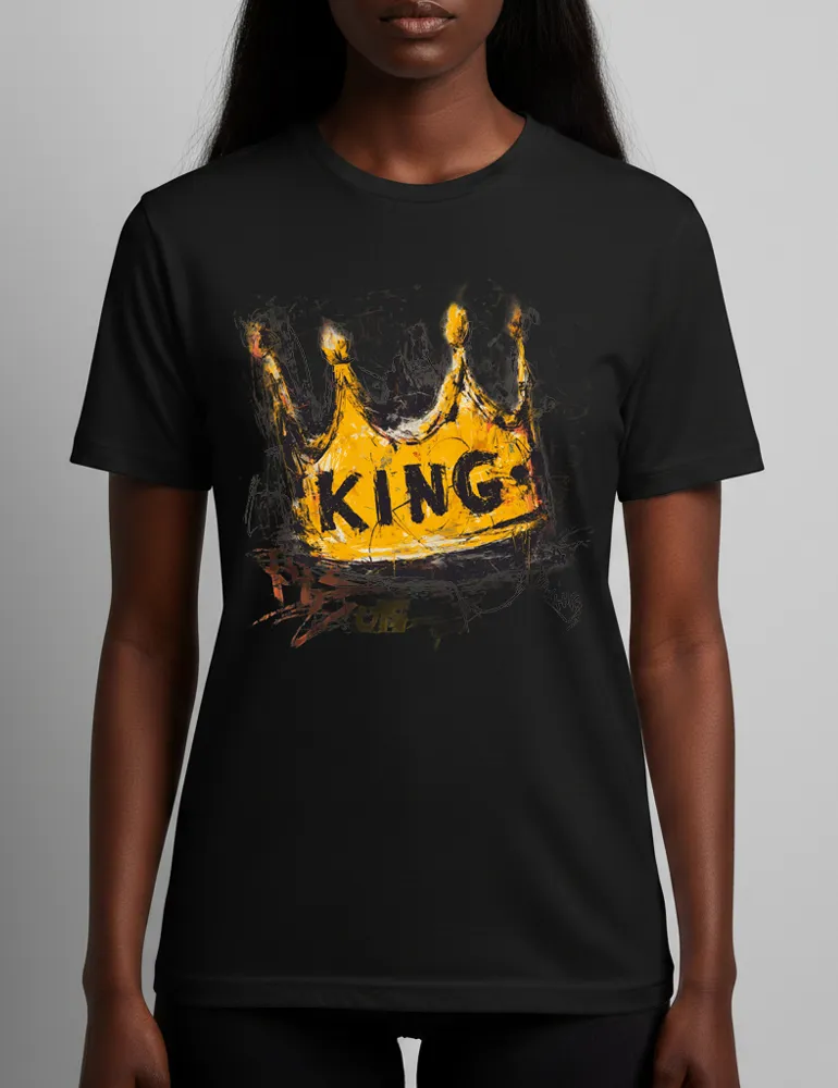 Sovereign Static No. 05 – Unisex Basquiat Style Crown Tee | The Debris Series by Kaelo X