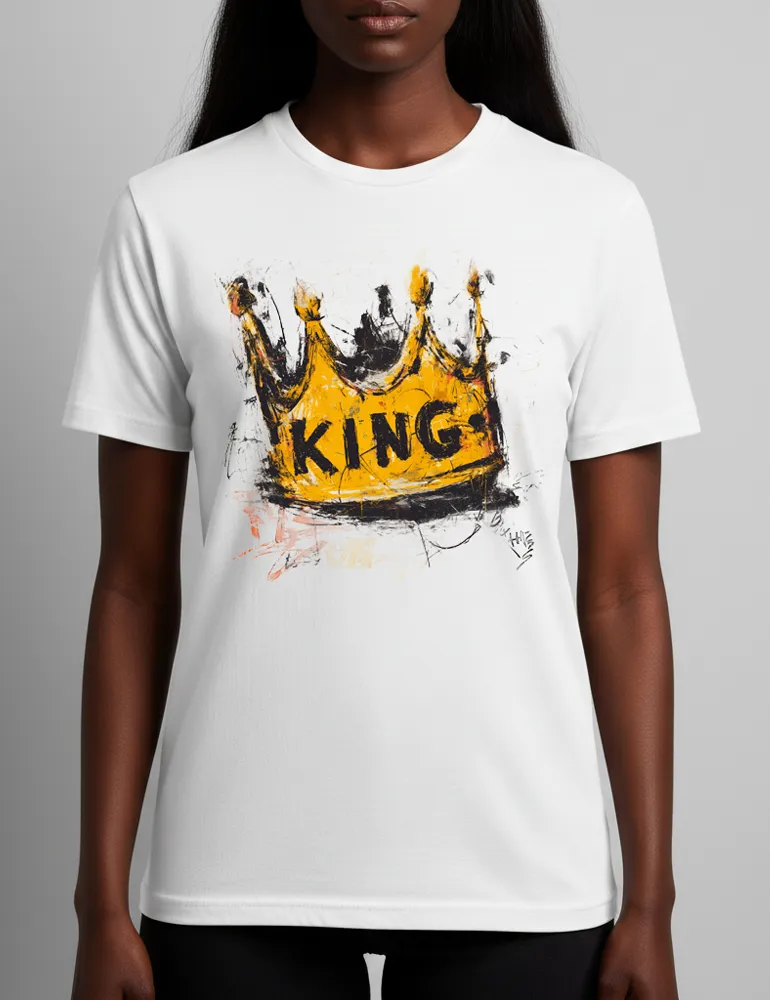 Sovereign Static No. 05 – Unisex Basquiat Style Crown Tee | The Debris Series by Kaelo X