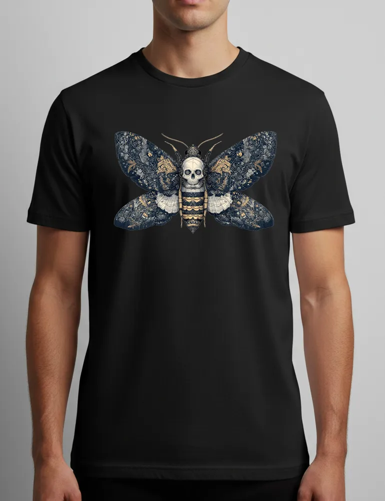 Silent Witness No. 08 – Unisex Death’s-head Hawkmoth Etching Tee | Seraphina Black Signature Series