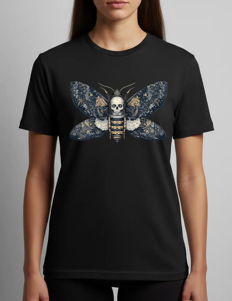 Silent Witness No. 08 – Unisex Death’s-head Hawkmoth Etching Tee | Seraphina Black Signature Series