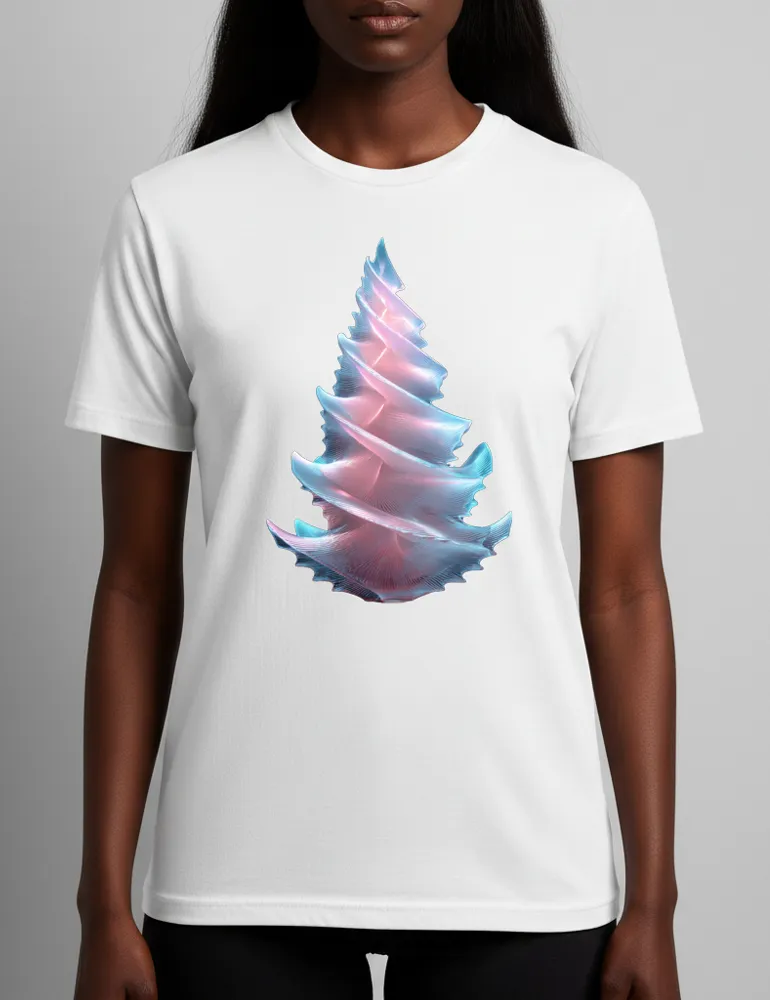 Radiant Spiral No. 02 – Unisex 3D Frosted Glass Tree Tee | Ryu Tanaka Signature Series