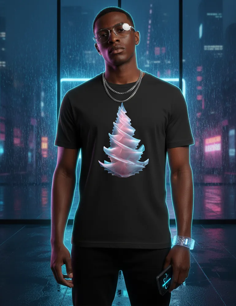 Radiant Spiral No. 02 – Unisex 3D Frosted Glass Tree Tee | Ryu Tanaka Signature Series