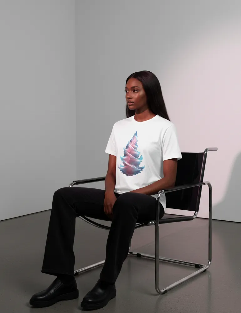 Radiant Spiral No. 02 – Unisex 3D Frosted Glass Tree Tee | Ryu Tanaka Signature Series