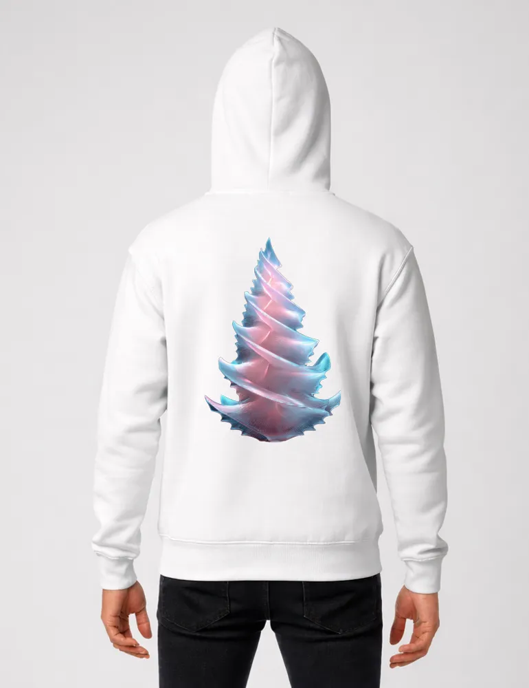 Radiant Spiral No. 02 – Frosted Glass 3D Tree Hoodie | Ryu Tanaka Signature Series