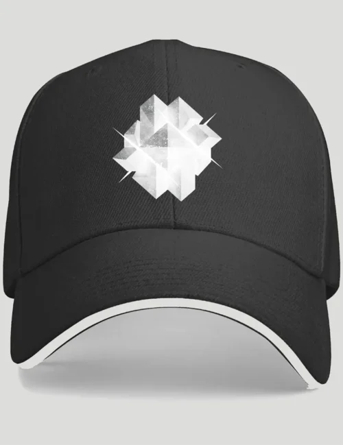 Julian Hayes The Construct No 01 geometric art print on black cotton baseball cap
