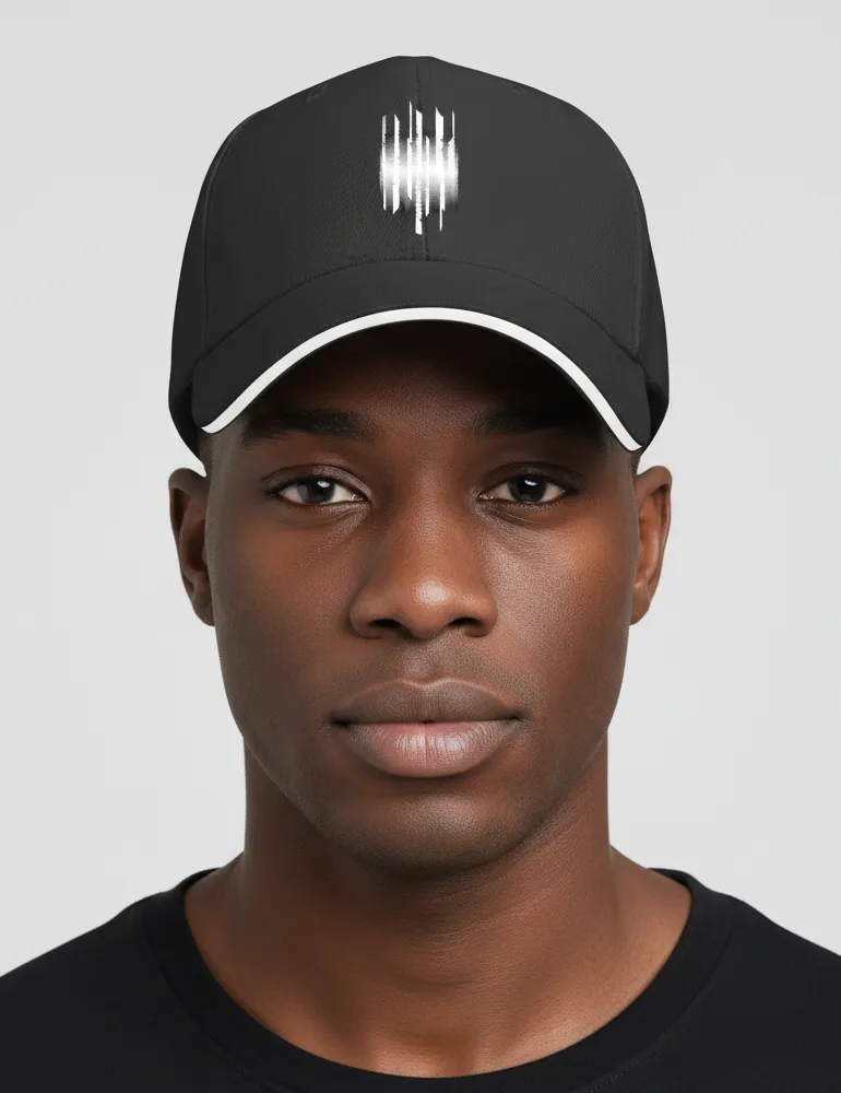 Vertical Interference No. 04 – Cyberpunk Glitch Art Cap | Julian Hayes Artist Series