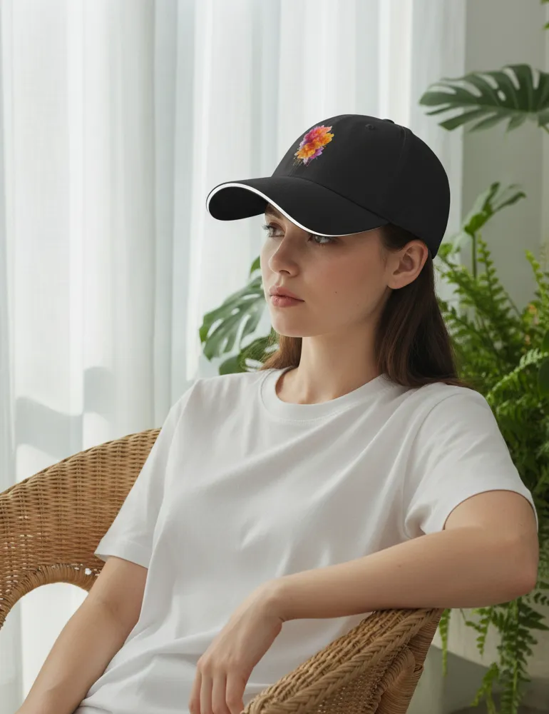 Ethereal Whisper No. 08 – Romantic Abstract Floral Cap | 420G Heavyweight | Elara Vane Artist Series
