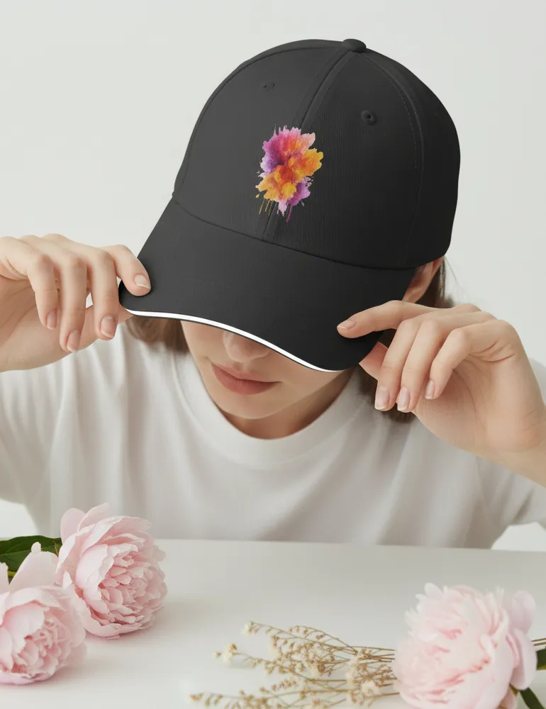 Ethereal Whisper No. 08 – Romantic Abstract Floral Cap | 420G Heavyweight | Elara Vane Artist Series