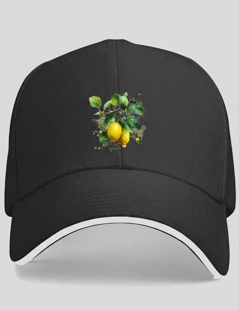 Citrus Solstice No. 11 – Mediterranean Lemon Art Cap | Elara Vane Artist Series
