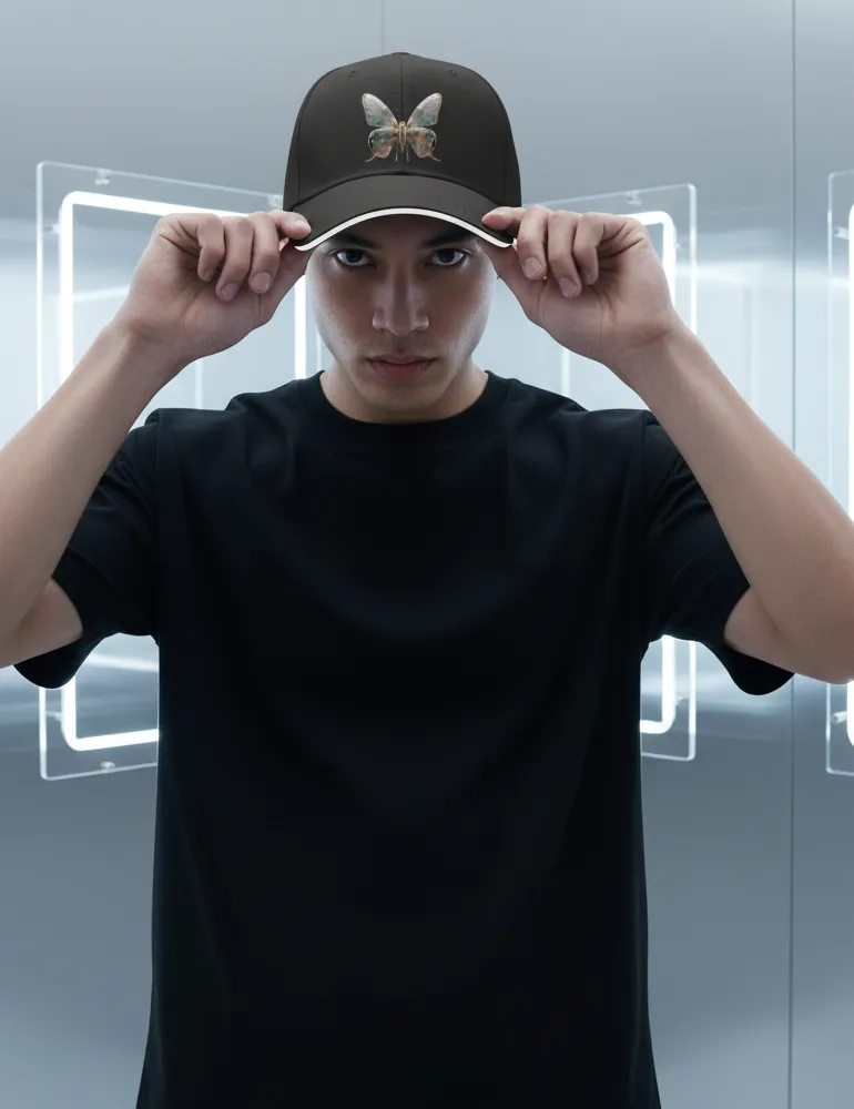 Mecha Morpho No. 03 – Liquid Chrome Butterfly Cap | 420G Heavyweight | Ryu Tanaka Artist Series