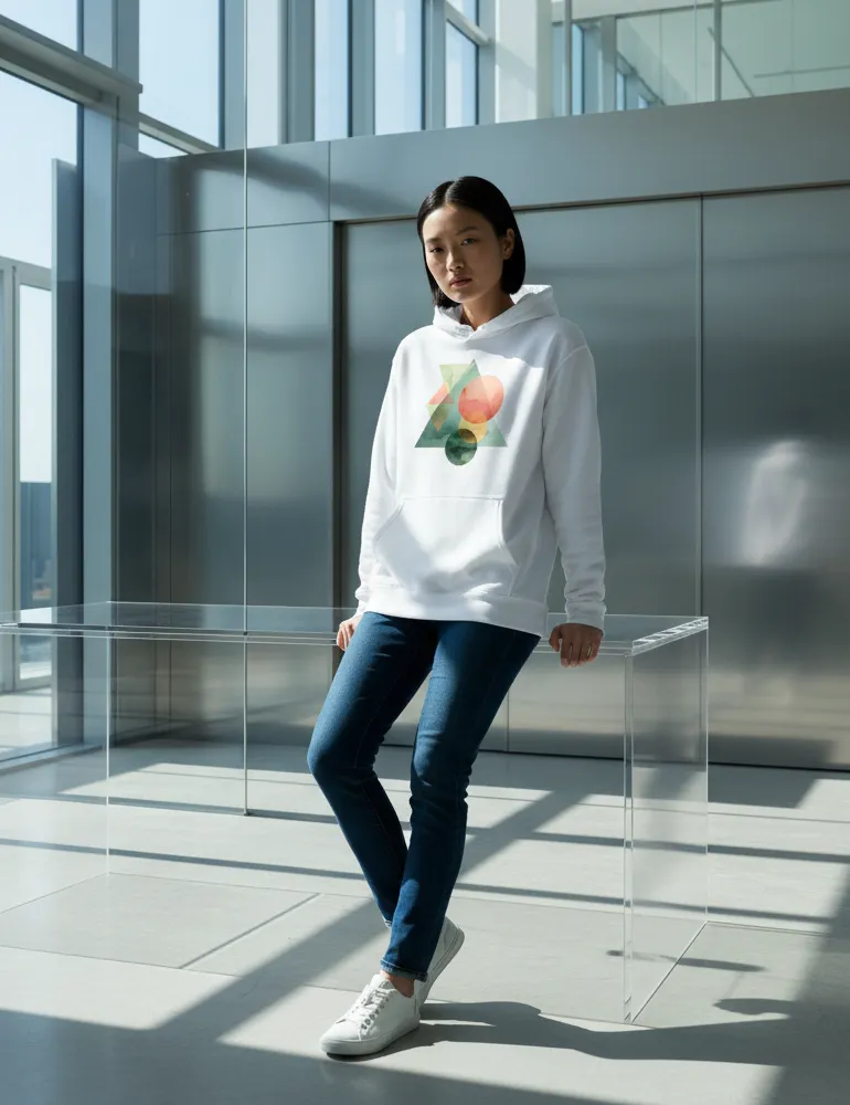 Solar Spectrum No. 09 – Vivid Geometric Watercolor Hoodie | The Liquid Light Series