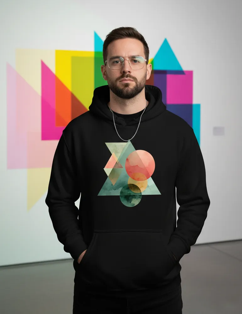 Solar Spectrum No. 09 – Vivid Geometric Watercolor Hoodie | The Liquid Light Series