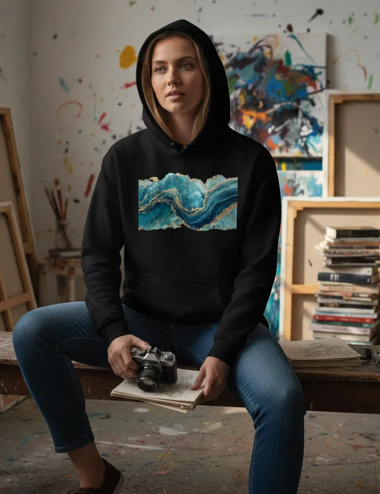 Mosaic Soul No. 10 – Deconstructed Mediterranean Art Hoodie | The Liquid Light Series