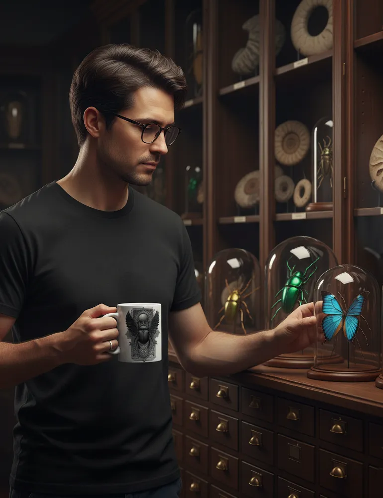 Sacred Beetle No. 04 – Esoteric Egyptian Art Mug | Seraphina Black Artist Series