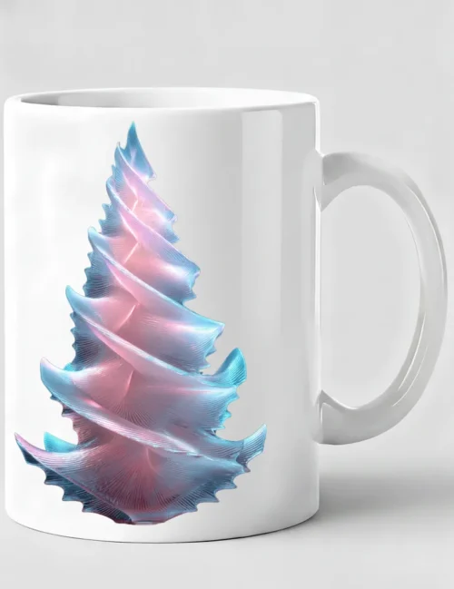 Ryu Tanaka Radiant Spiral No 02 3D frosted glass art print on white ceramic mug