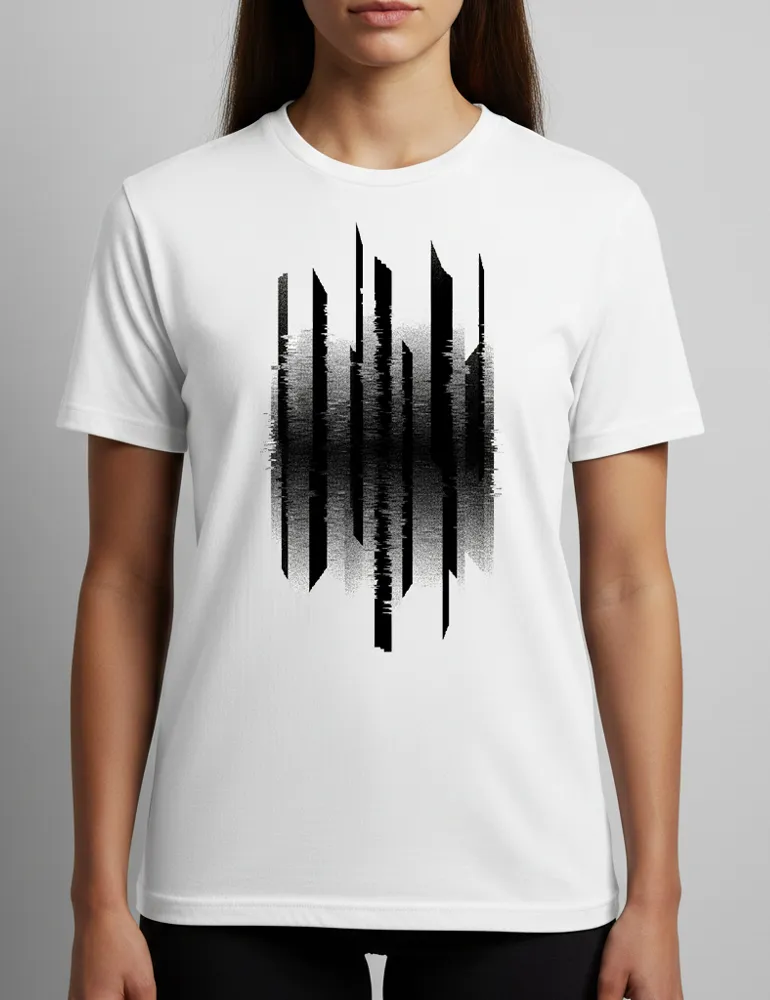 Vertical Interference No. 04 – Unisex Cyberpunk Glitch Tee | Julian Hayes Signature Series