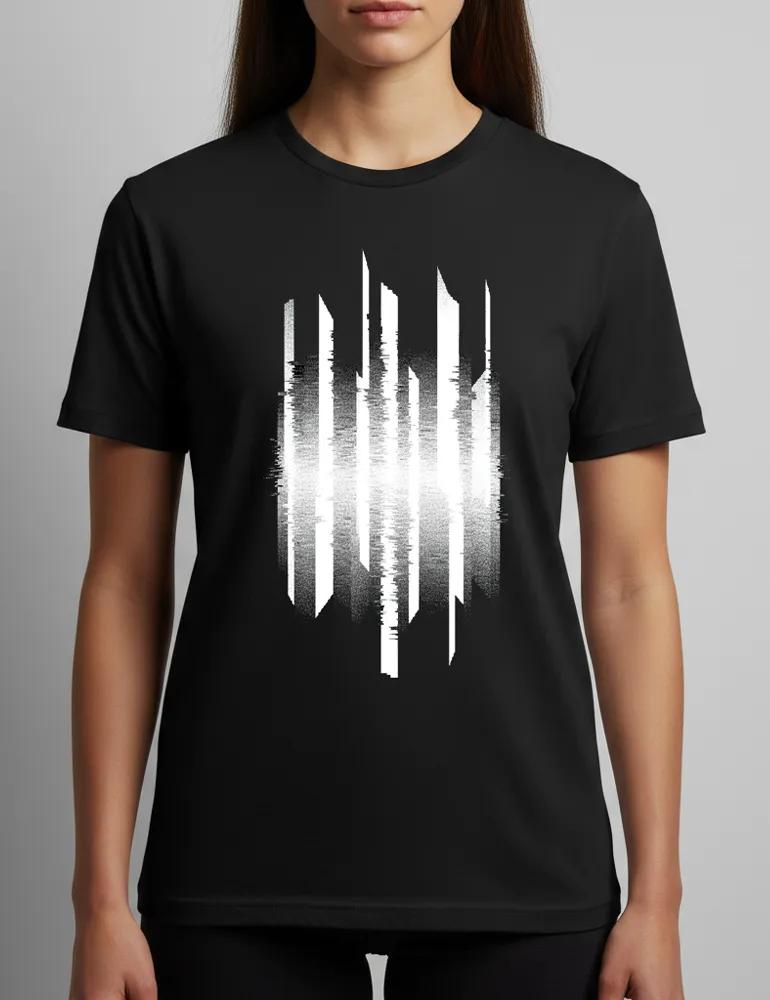 Vertical Interference No. 04 – Unisex Cyberpunk Glitch Tee | Julian Hayes Signature Series