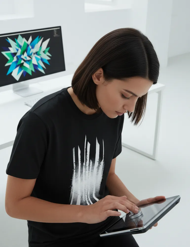 Vertical Interference No. 04 – Unisex Cyberpunk Glitch Tee | Julian Hayes Signature Series