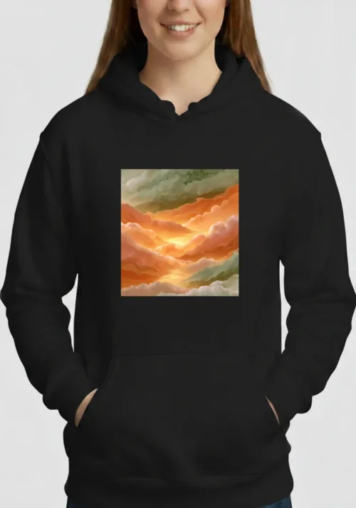 Elara Vane Citrus Solstice No 11, arte en acuarela de limón sobre sudadera blanca orgánica de primera calidad.
