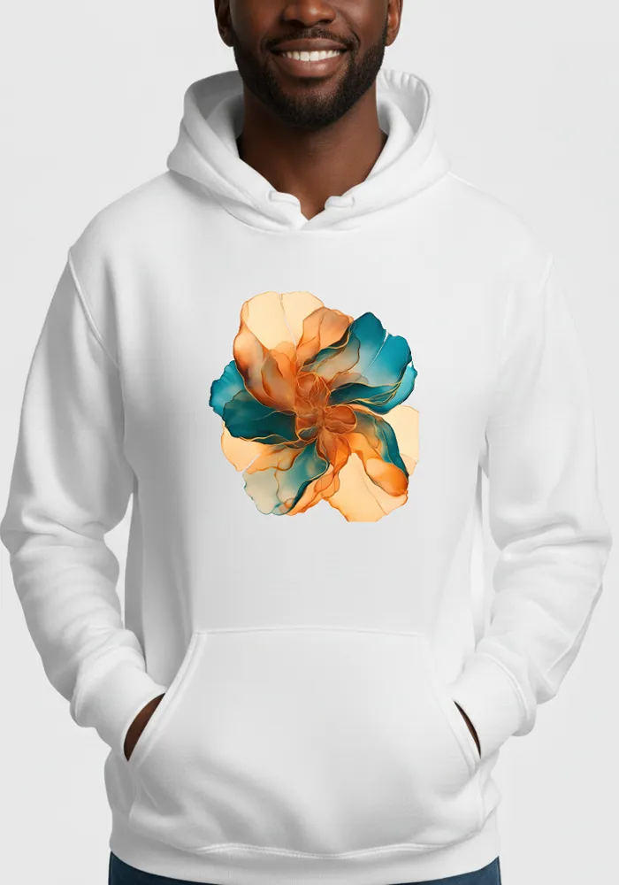 Solar Flare No. 01 – Abstract Mediterranean Fluid Art Hoodie | The Liquid Light Series
