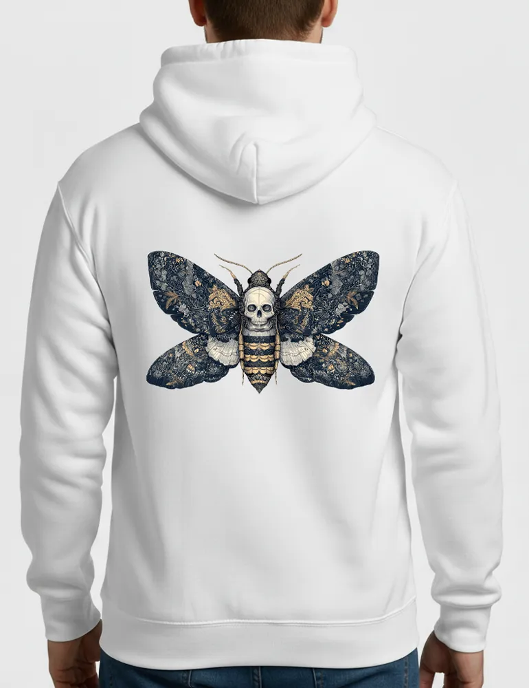 Silent Witness No. 08 – Death’s-head Hawkmoth Back Print Hoodie | Seraphina Black Signature Series