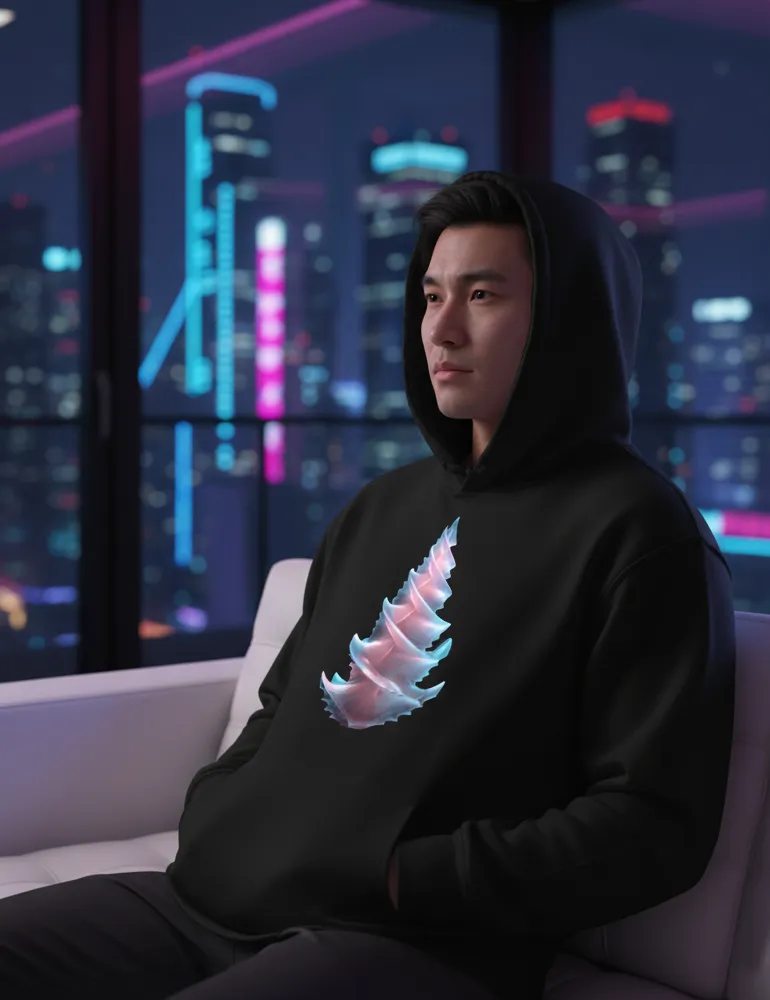 Radiant Spiral No. 02 – Frosted Glass 3D Tree Hoodie | Ryu Tanaka Signature Series