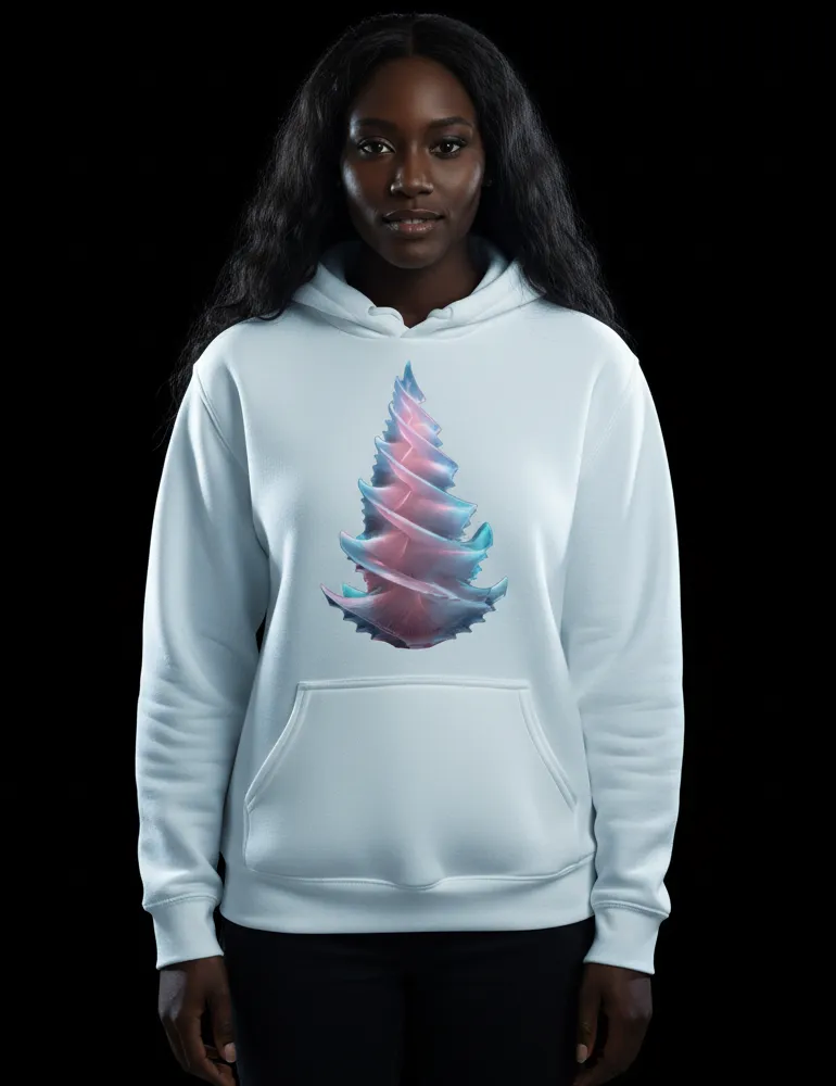 Radiant Spiral No. 02 – Frosted Glass 3D Tree Hoodie | Ryu Tanaka Signature Series